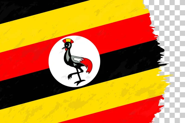 Горизонтальный Абстрактный Гранж Флаг Уганды Прозрачной Сетке — стоковый вектор