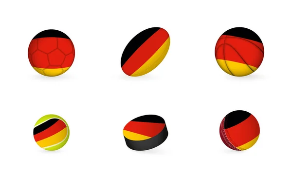 Equipamento Desportivo Com Bandeira Alemanha Conjunto Ícones Esportivos — Vetor de Stock