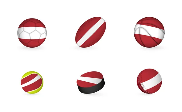 Equipamiento Deportivo Con Bandera Letonia Juego Iconos Deportivos — Vector de stock