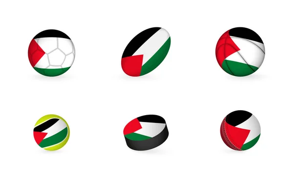Sportausrüstung Mit Palästinenserflagge Sport Ikone Gesetzt — Stockvektor