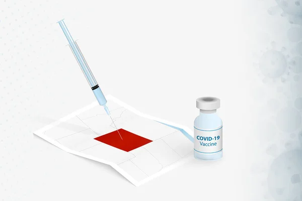 Wyoming Vaccinatie Injectie Met Covid Vaccin Kaart Van Wyoming Vectorbeelden