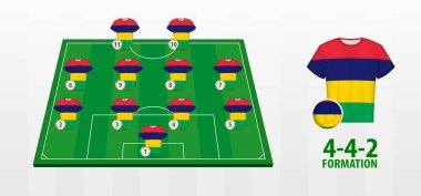 Mauritius Milli Futbol Takımı Futbol Sahasında.