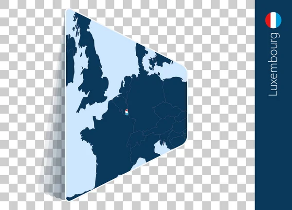 Luxemburgi Térkép Zászló Átlátható Háttérrel — Stock Vector