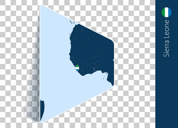 Sierra Leone Mapa Vlajka Průhledném Pozadí — Stockový vektor
