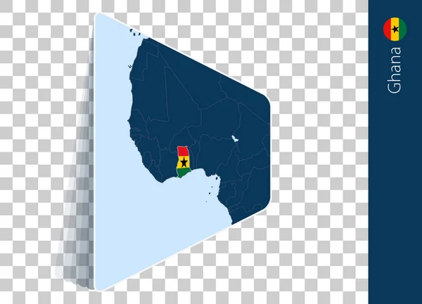 Ghana Mapa Bandera Sobre Fondo Transparente — Archivo Imágenes Vectoriales