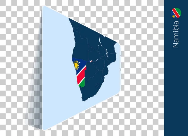 Карта Намибии Флаг Прозрачном Фоне — стоковый вектор