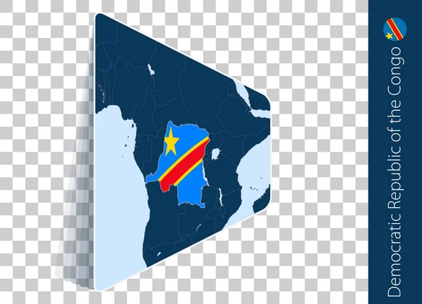 Congo Map Flag Transparent Background — 图库矢量图片