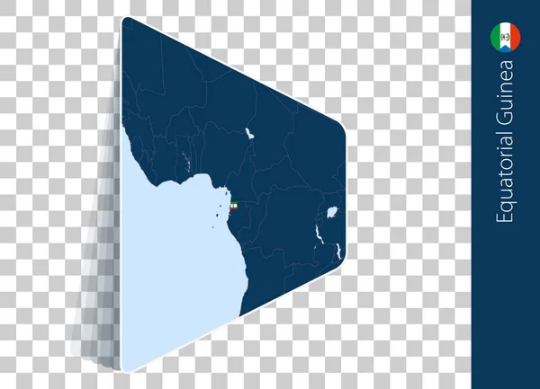 Äquatorialguinea Karte Und Flagge Auf Transparentem Hintergrund — Stockvektor
