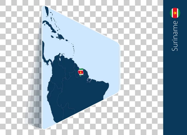 Surinam Karta Och Flagga Transparent Bakgrund — Stock vektor