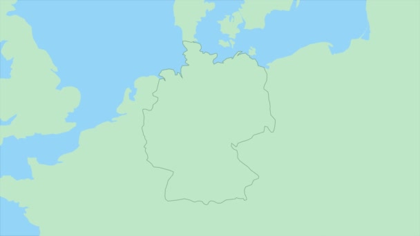 Mapa Alemania Con Pin Capital Del País Alemania Mapa Con — Vídeo de stock