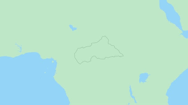 Mapa Republiki Środkowoafrykańskiej Sworzniem Stolicy Kraju Republika Środkowoafrykańska Mapa Sąsiednimi — Wideo stockowe