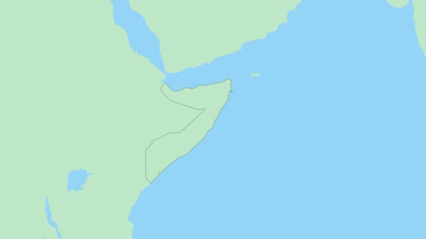 Mapa Somália Com Pino Capital País Somália Mapa Com Países — Vídeo de Stock