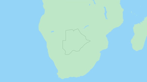 Mappa Del Botswana Con Pin Capitale Nazionale Botswana Mappa Con — Video Stock