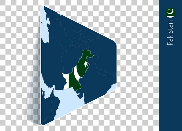 Pakistan Carte Drapeau Sur Fond Transparent — Image vectorielle