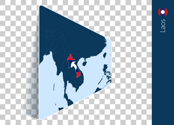 Laosz Térkép Zászló Átlátható Háttérrel — Stock Vector