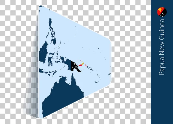 Papúa Nueva Guinea Mapa Bandera Sobre Fondo Transparente — Archivo Imágenes Vectoriales