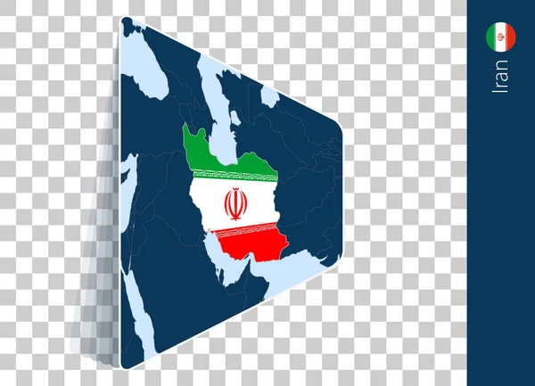Іранська Карта Прапор Прозорому Тлі — стоковий вектор
