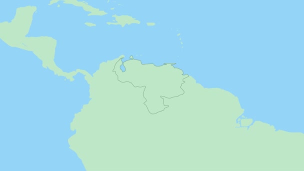 Karte Venezuelas Mit Dem Hauptort Des Landes Venezuela Karte Mit — Stockvideo