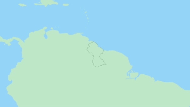 Mapa Guyana Con Pin Capital Del País Guyana Mapa Con — Vídeos de Stock