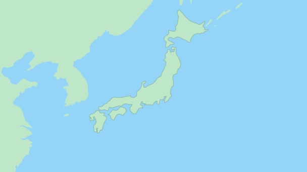 Carte Japon Avec Broche Capitale Pays Japon Carte Avec Les — Video