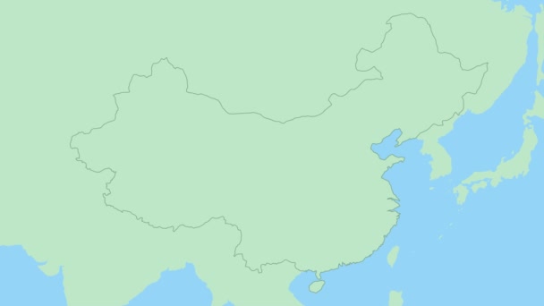 Mapa China Con Pin Capital Del País China Mapa Con — Vídeos de Stock