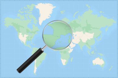 Andorra haritasında bir büyüteçle dünyanın haritası..