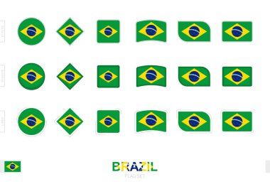 Brezilya bayrağı seti, Brezilya 'nın üç farklı efektli basit bayrakları.