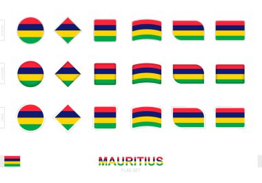 Mauritius bayrağı seti, Mauritius 'un üç farklı efektli bayrağı..