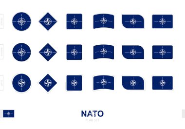 NATO bayrağı seti, üç farklı efekt içeren basit NATO bayrakları.