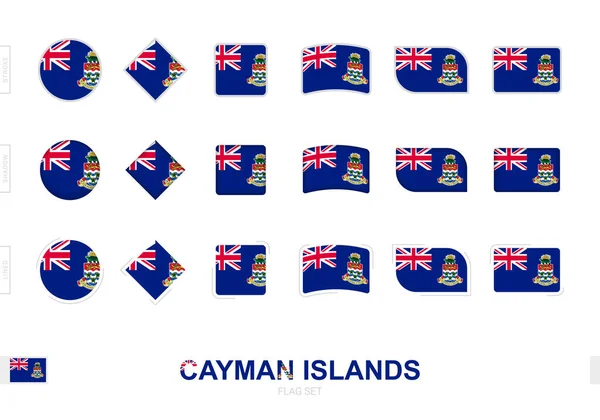 ケイマン諸島の旗のセットケイマン諸島の旗の3種類の効果 — ストックベクタ