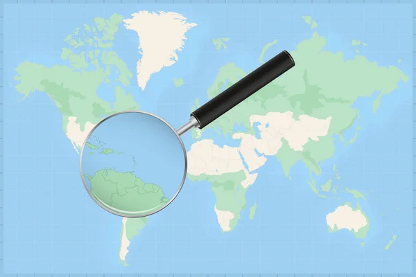 Mapa Del Mundo Con Lupa Mapa Granada — Vector de stock