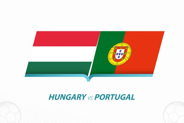 Maďarsko Portugalsko Evropské Fotbalové Soutěži Skupina Ikona Fotbalovém Pozadí Ikona — Stockový vektor