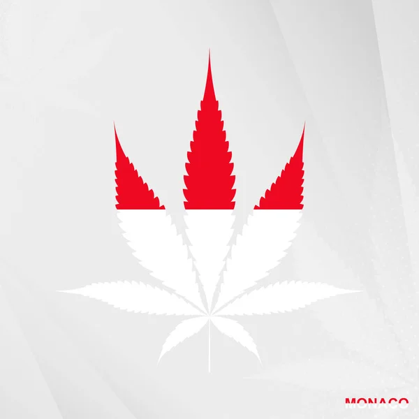Bandeira Mônaco Forma Folha Maconha Conceito Legalização Cannabis Mônaco —  Vetores de Stock