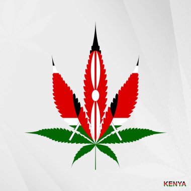 Kenya bayrağı marihuana yaprağı şeklinde. Kenya 'da kenevirin yasallaştırılması kavramı.