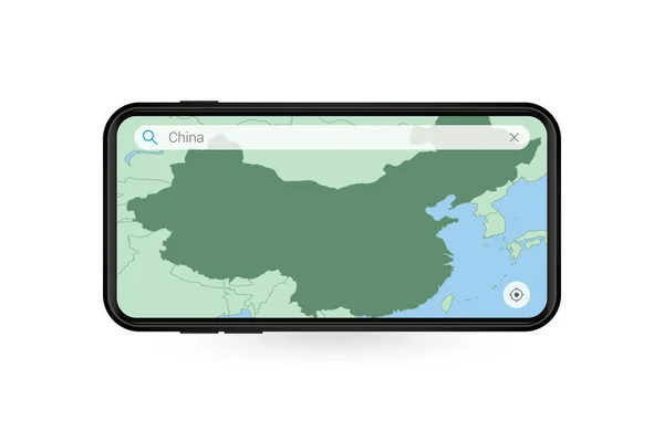 Suchkarte Von China Smartphone Kartenanwendung Karte Von China Handy — Stockvektor