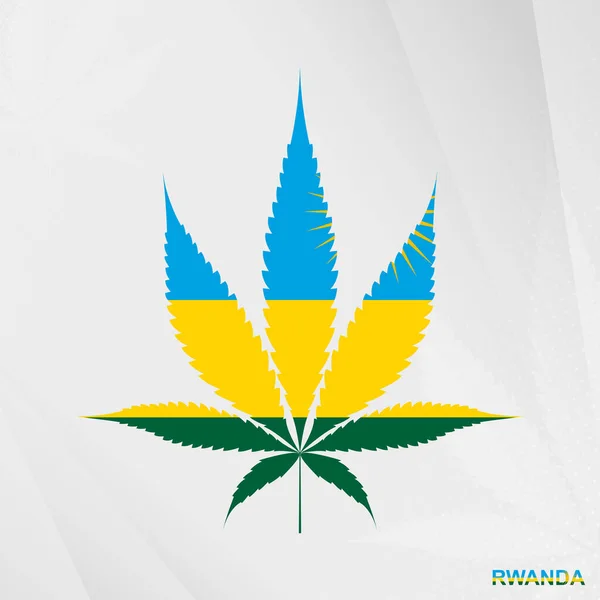 Bandeira Ruanda Forma Folha Maconha Conceito Legalização Cannabis Ruanda —  Vetores de Stock