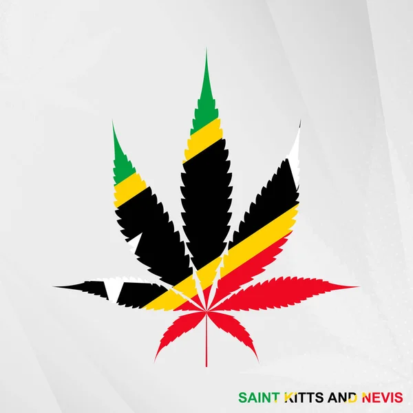 Bandeira São Cristóvão Nevis Forma Folha Maconha Conceito Legalização Cannabis —  Vetores de Stock