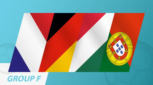 Bandeiras Grupo Torneio Europeu Futebol 2020 Bandeiras Abstratas França Alemanha — Vetor de Stock