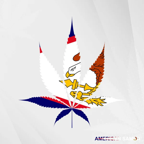 Flagge Von Amerikanisch Samoa Marihuana Blattform Das Konzept Der Legalisierung — Stockvektor