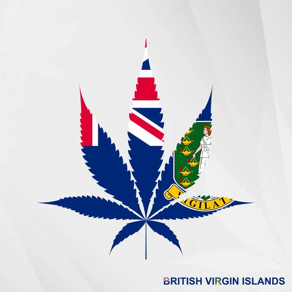 Bandiera Delle Isole Vergini Britanniche Forma Foglia Marijuana Concetto Legalizzazione — Vettoriale Stock