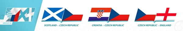 República Checa Partidos Equipo Fútbol Grupo Del Torneo Europeo Fútbol — Vector de stock