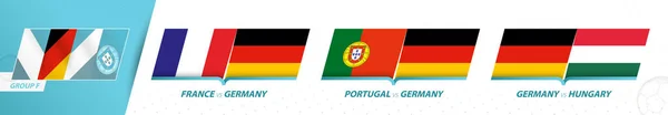 Allemagne Matchs Équipe Football Dans Groupe Tournoi Européen Football 2020 — Image vectorielle