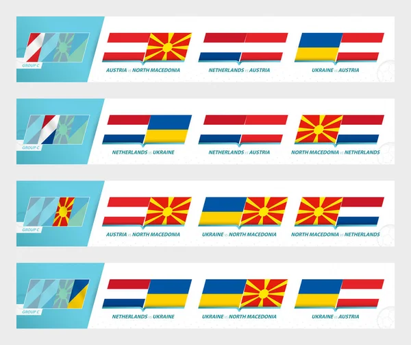 Partidos Equipo Fútbol Grupo Del Torneo Europeo Fútbol 2020 Deporte — Vector de stock