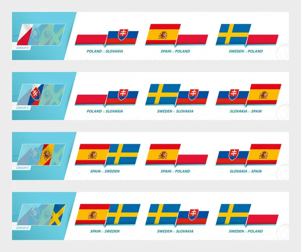 Partidos Equipo Fútbol Grupo Del Torneo Europeo Fútbol 2020 Deporte — Vector de stock