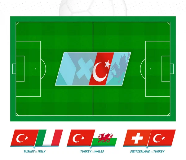 Wszystkie Mecze Drużyny Piłkarskiej Turcji Konkursie Europejskim Piłka Nożna Ikona — Wektor stockowy