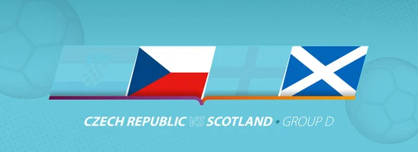 Skottland Tjeckien Fotbollsmatch Illustration Grupp — Stock vektor