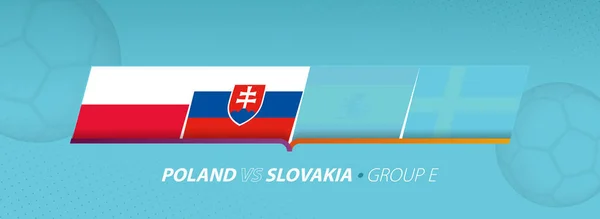 Polen Slovakien Fotbollsmatch Illustration Grupp — Stock vektor