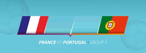 Portugal Frankrijk Illustratie Voetbalwedstrijd Groep — Stockvector