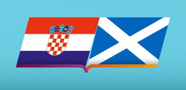Futbol müsabakasında Hırvatistan 'ın İskoçya' ya karşı futbol ikonu.