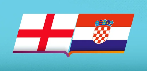 Ikona Piłki Nożnej Anglii Kontra Chorwacja Zawodach Piłki Nożnej — Wektor stockowy